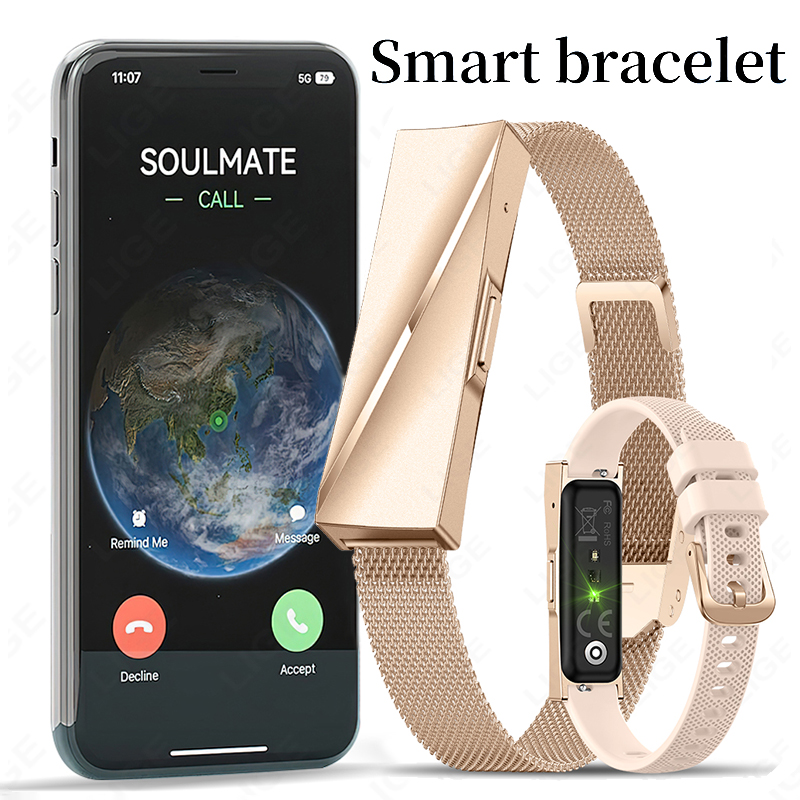 Couple Watches Smartwatch - LIGE コールリマインダー スマートブレスレット 睡眠心拍数モニタリング スポーツ フィットネス