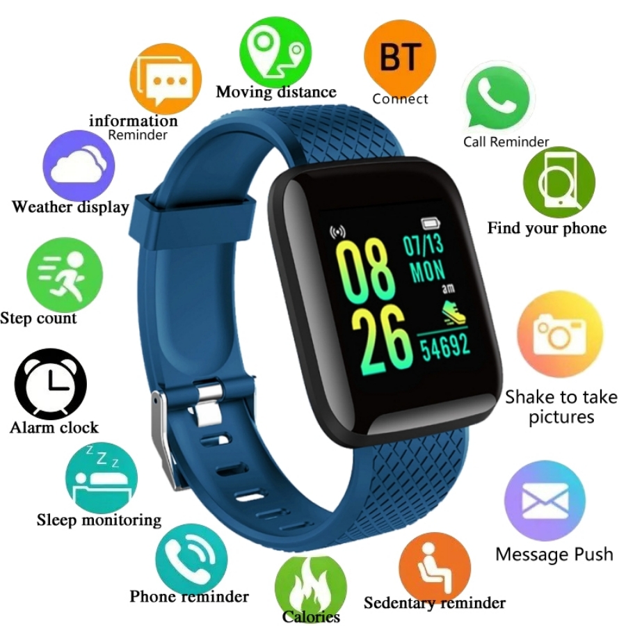 Smartwatch Watches For Men Digital - スポーツスマートウォッチフィットネスブレスレット音楽制御女性男性スマート腕時計 Android Bluetooth デジタル時計目覚まし時計天気