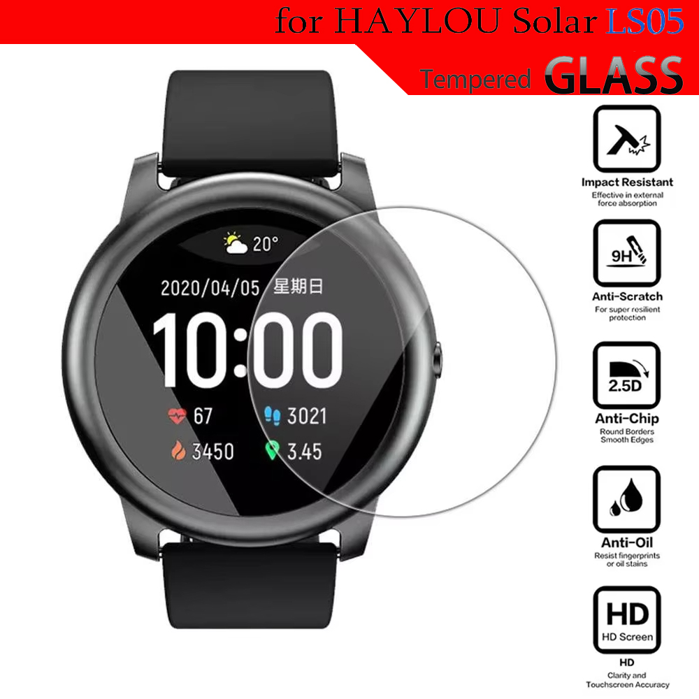 Solar Powered Watch - 強化ガラス HayLou ソーラー LS05 スマートウォッチアクセサリーフルカバレッジ HD