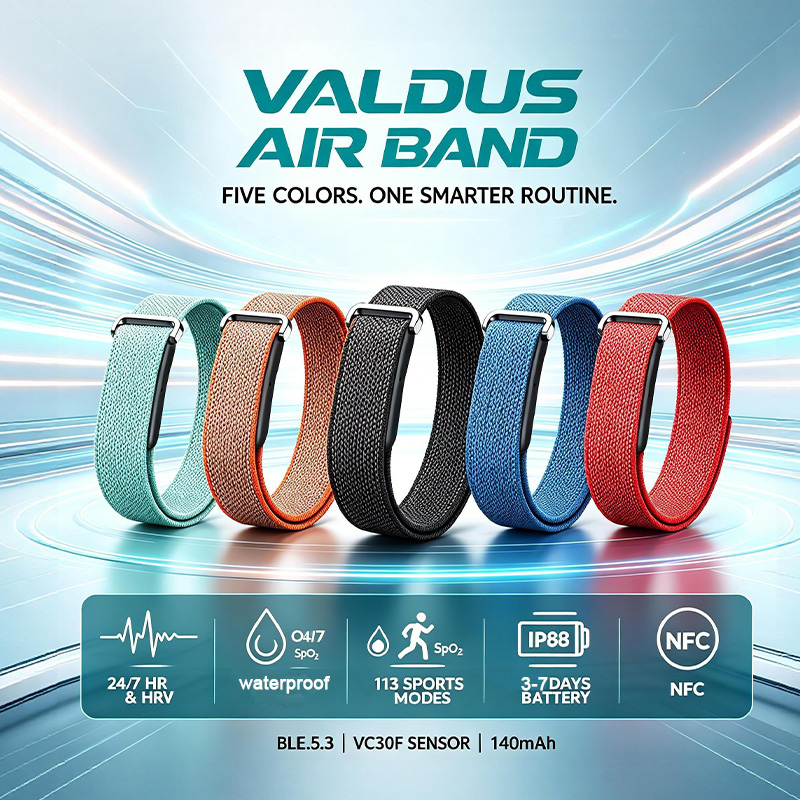 Smartwatch Watches For Men Digital - VALDUSエアバンドスマートブレスレット 男女兼用 心拍数 血圧 カロリー HRV
