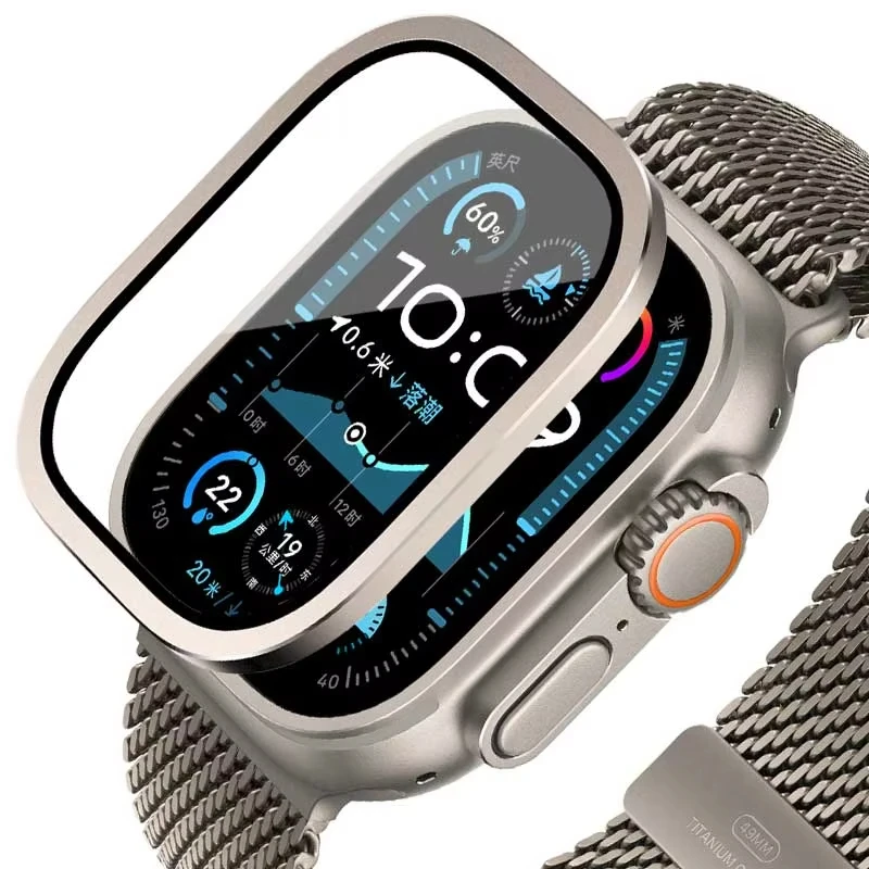 Smartwatch Apple Watches For Women - Apple Watch Ultra 49mm 用強化ガラス チタンメタルフレーム