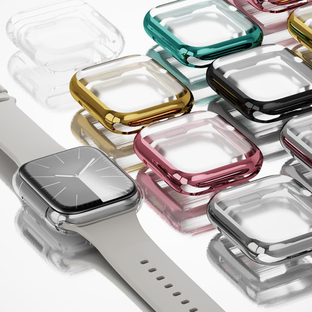 Iwatch Smartwatch Series 7 - Apple Watch 12、10、11用スクリーンプロテクター。ケース、46mm、42mm、45mm、41mm、44mm、40mm対応。TPUバンパーカバー。iWatch Series 9、8、7、SE用。保護ケース。