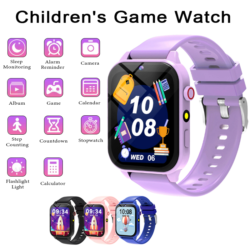Smartwatch Watches For 12 Year Old Boy - スマートウォッチ子供用ゲームウォッチ 1.83 インチ表示画面睡眠モニターカメラ目覚まし時計キッズブレスレット男の子女の子ギフト用