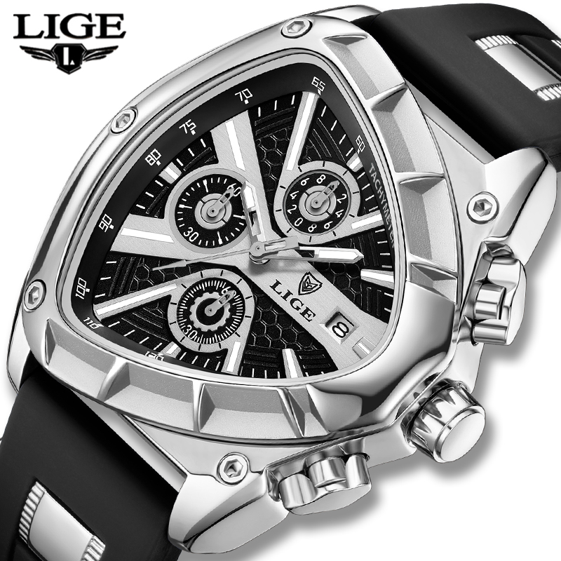 Smartwatch Army Watches For Men - LIGE ファッションメンズ腕時計トライアングルクロノグラフミリタリー腕時計スポーツアーミーメンズ腕時計高級防水クォーツ時計男リロイ