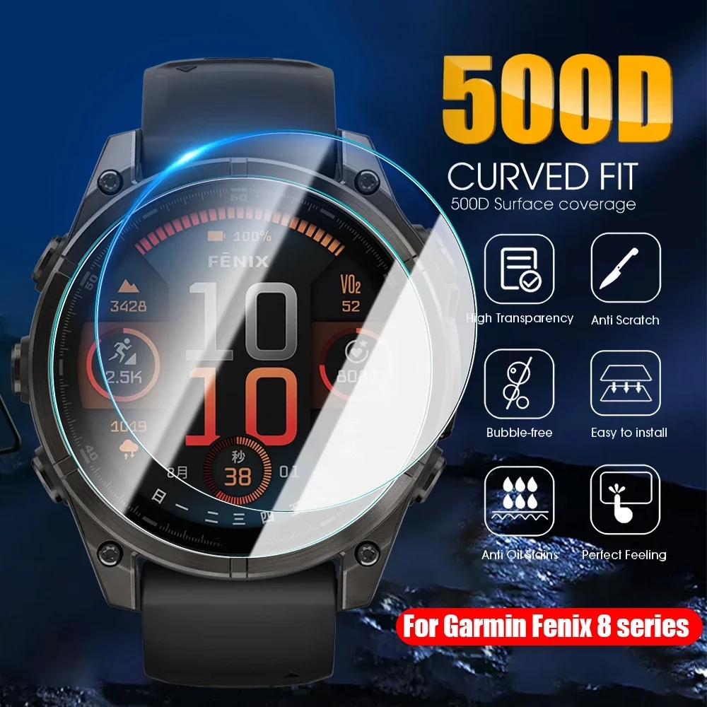 Solar Powered Watch - Garmin Fenix 8 43mm/47mm/51mm、FenixE 47mmソーラースマートウォッチ用9H HD強化ガラス製液晶保護フィルム
