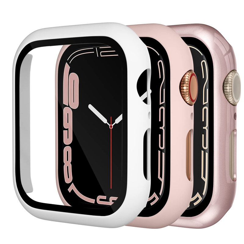 Iwatch Smartwatch Series 7 - Apple Watch用スクリーンプロテクター,モデル9,8,7,6,5,4,se,41mm, 45mm用強化ガラス44mm、40mm