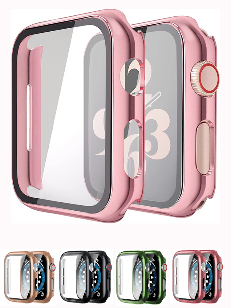 Smartwatch Apple Watches For Women - Apple Watch用ガラスおよびケース,保護バンパー,iwatchシリーズ9,8,7,6,5,4,se,41mm, 45mm, 44mm 40mm, 42mm,