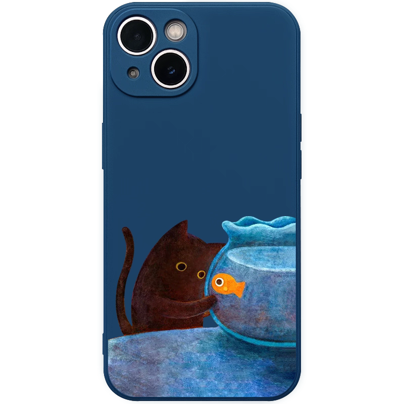 Watch Xs8 - 魚観察猫柄スマホケース iPhone 17 16 15 14