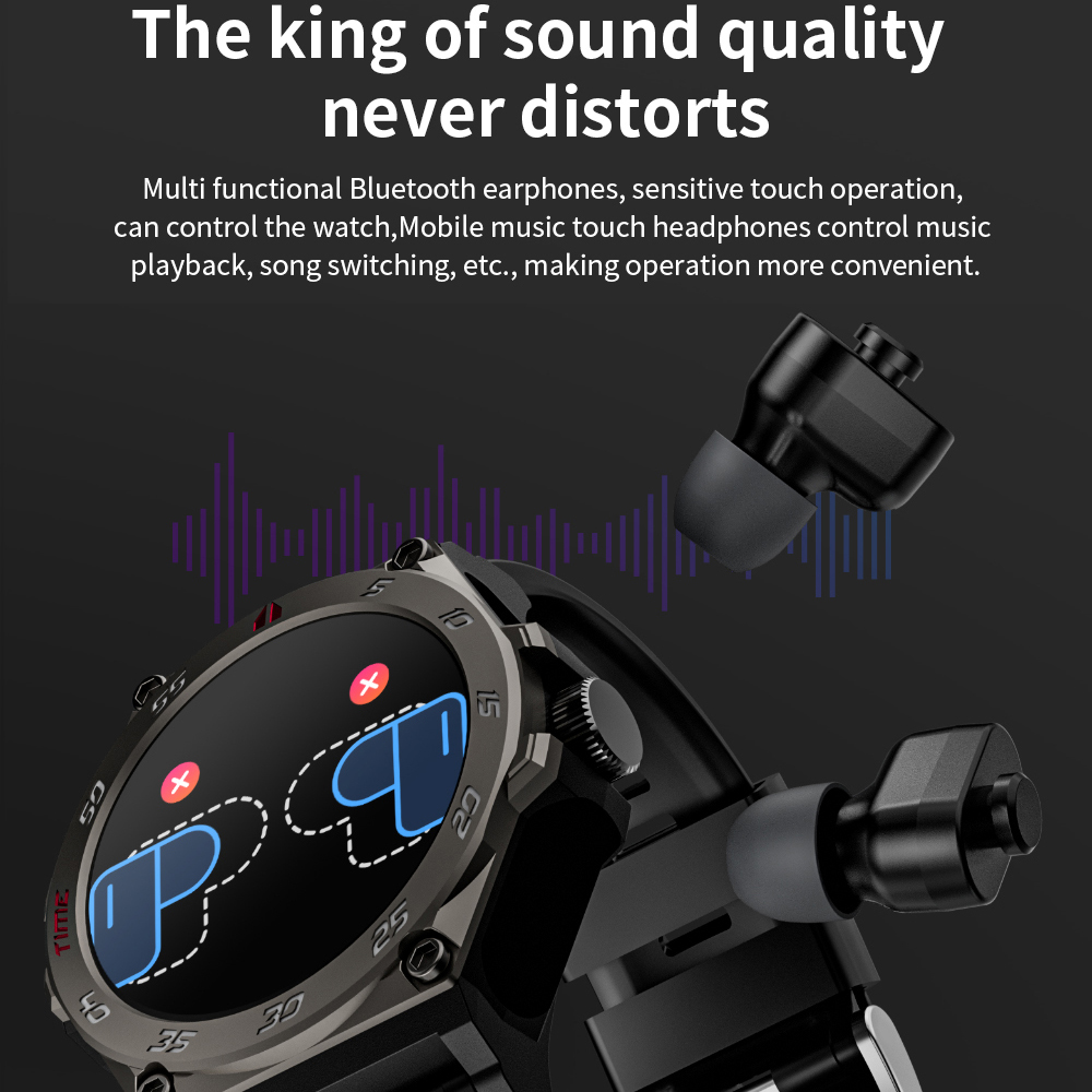 1.53インチ メンズ 2 in 1 TWSノイズリダクショ - Smartwatch Noise Watches For Women のレビューと価格