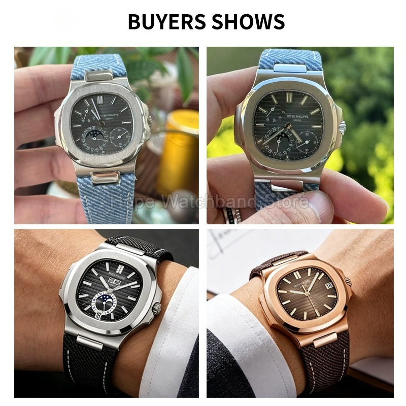 高品質ナイロンキャンバス製時計アクセサリー 25x13mm  - Patek Philippe Watch Nautilus のレビューと価格