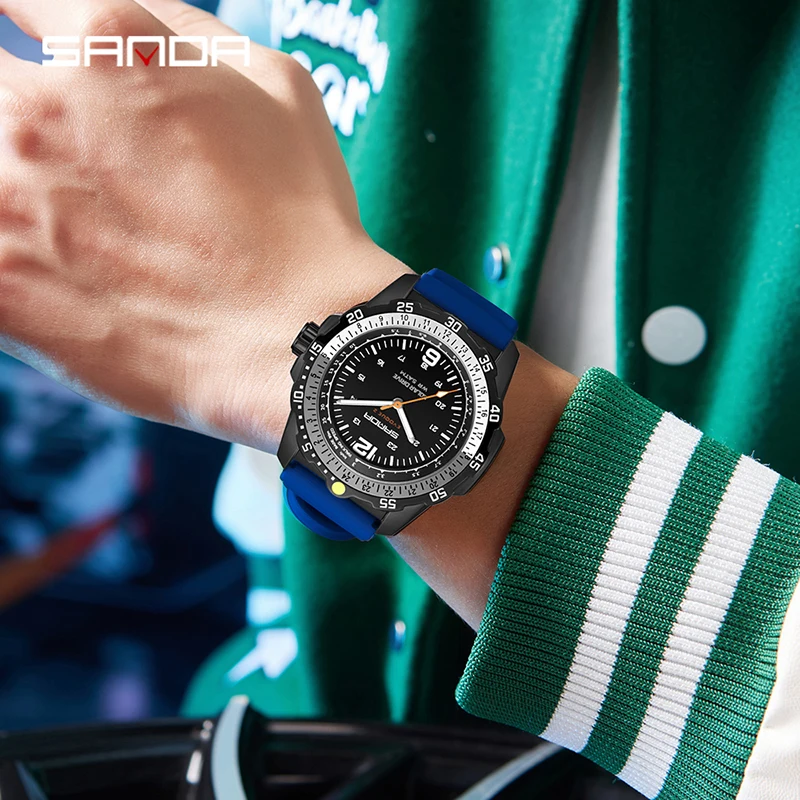 SANDA 高級新メンズソーラー腕時計クォーツ発光針 50  - Solar Powered Watch のレビューと価格