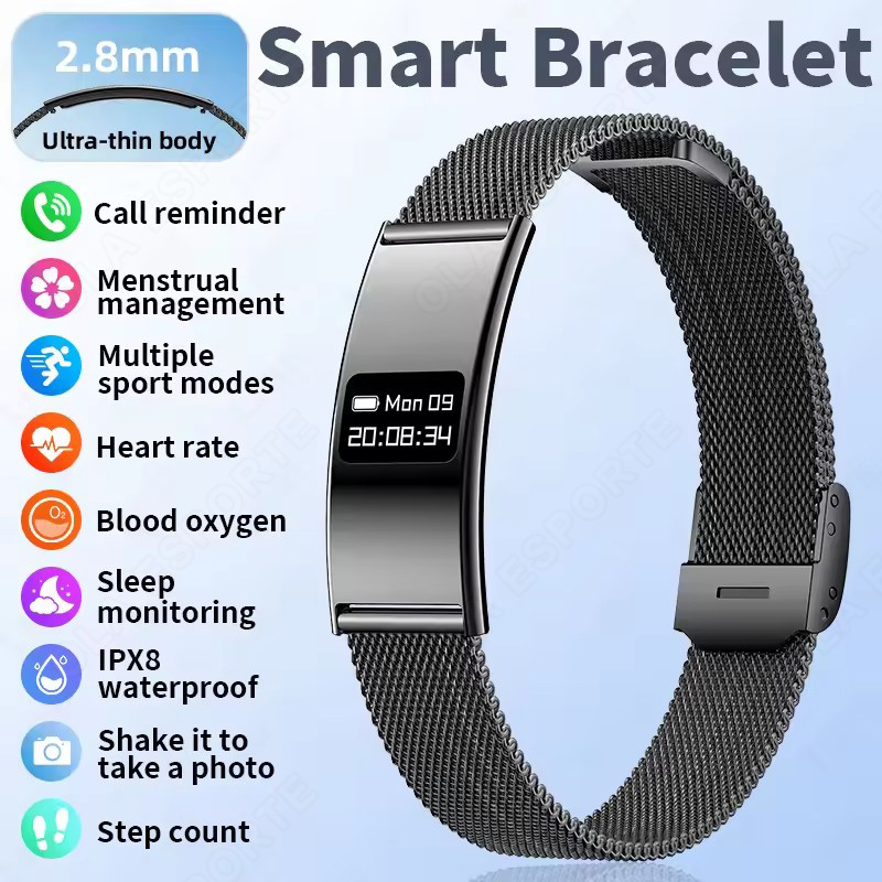 新しいスマートブレスレット健康フィットネストラッカー超薄型心 - Couple Watches Smartwatch のレビューと価格