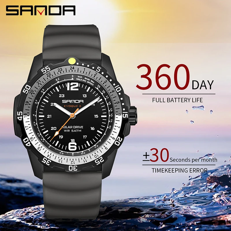 SANDA 新しい高級メンズソーラーパワーウォッチクリエイテ - Solar Powered Watch のレビューと価格