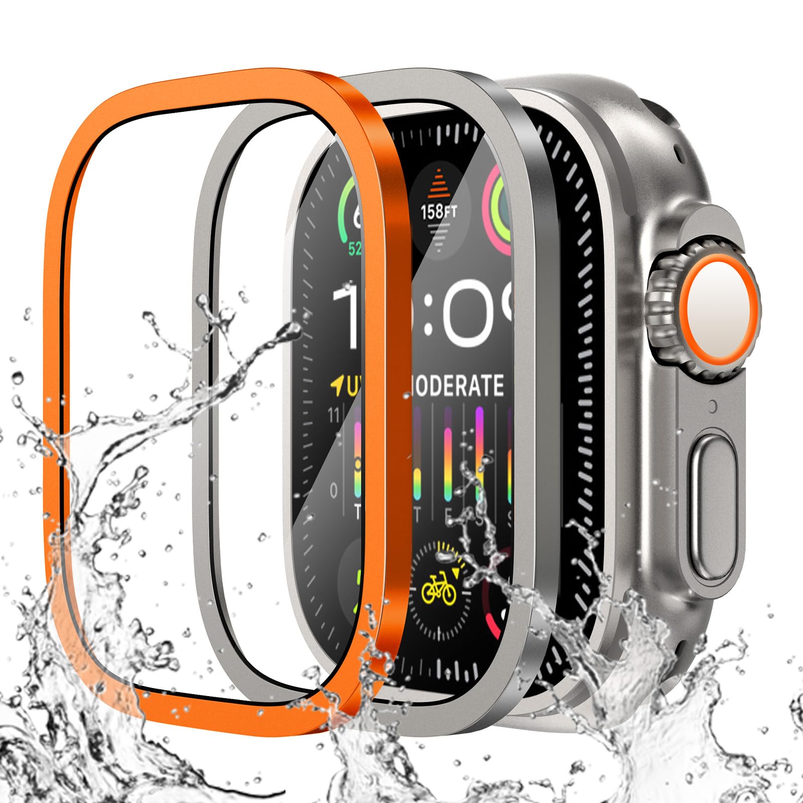 Apple Watch用の傷防止強化ガラス,チタンメタルフレ - Smartwatch Apple Watches For Women のレビューと価格