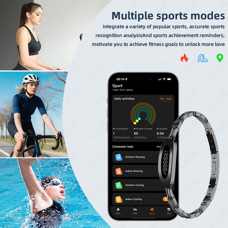LIGE メンズスマートブレスレット カップル用 女性用 心 - Couple Watches Smartwatch のレビューと価格