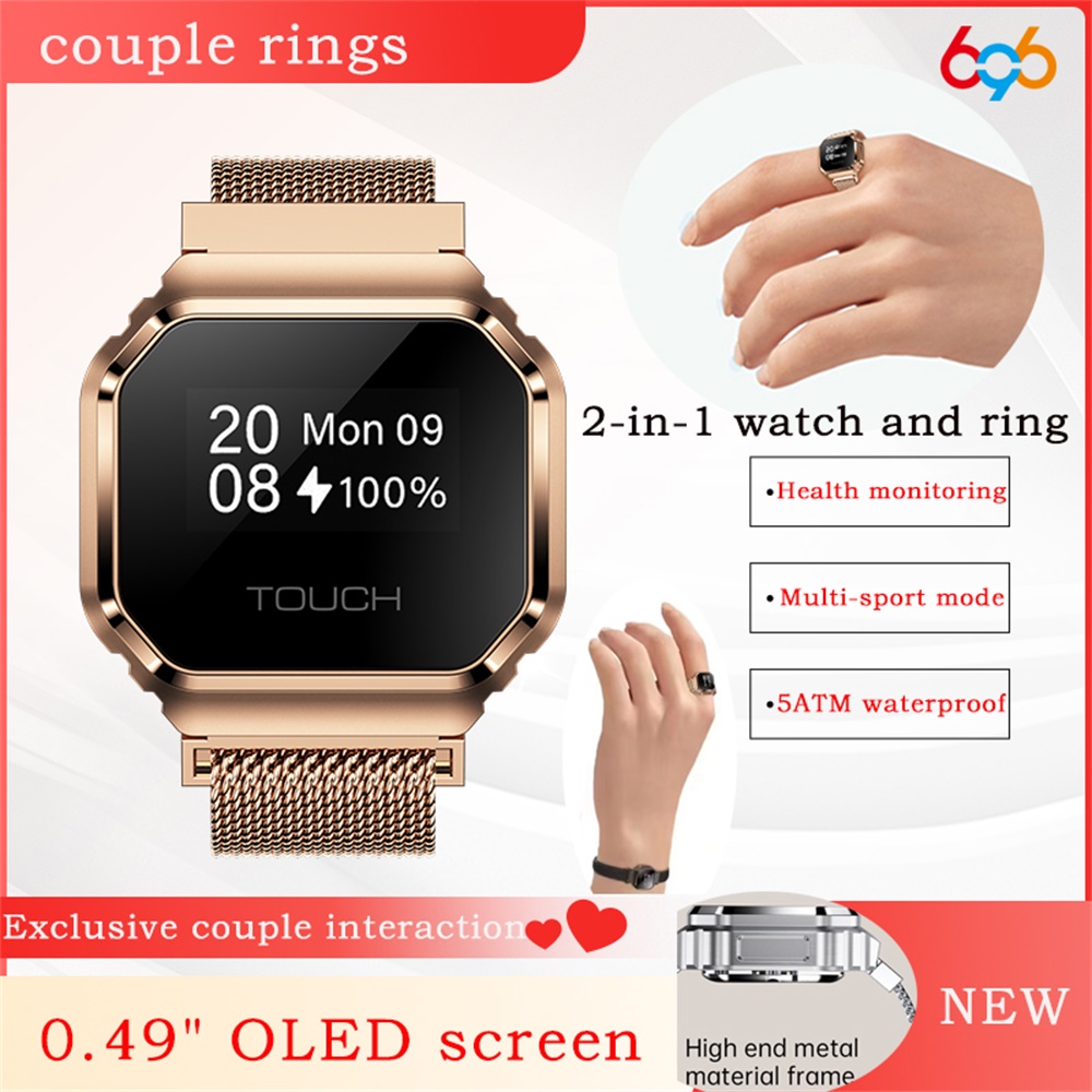 新型0.49インチOLEDスクリーン搭載スマートリング、カッ - Couple Watches Smartwatch のレビューと価格
