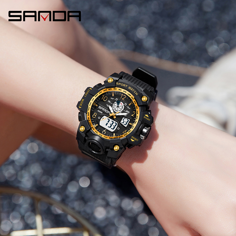 女性のための電気LED多機能時計、砂ブランド、軍隊のスポーツ - Solar Powered Watch のレビューと価格