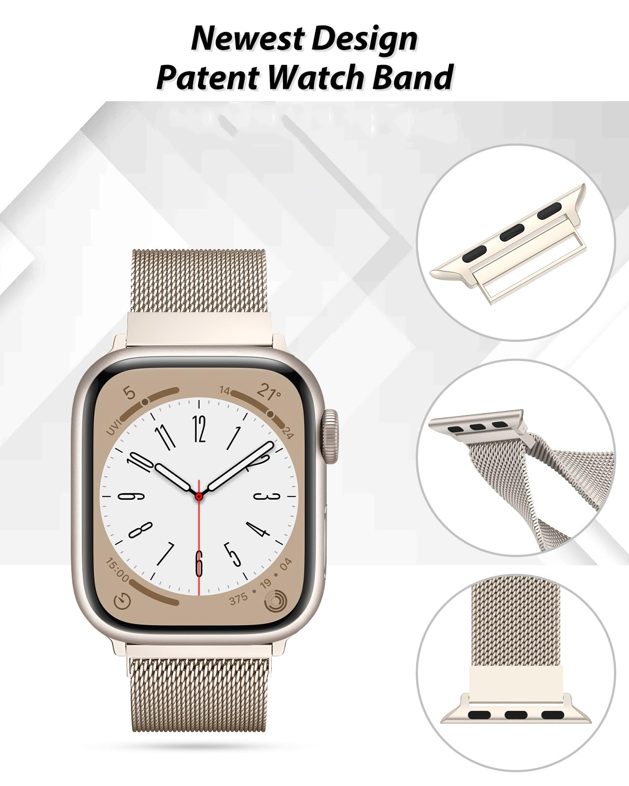 Apple Watch用ミラネーゼストラップ。44mm、40 - Smartwatch Apple Watches For Women のレビューと価格