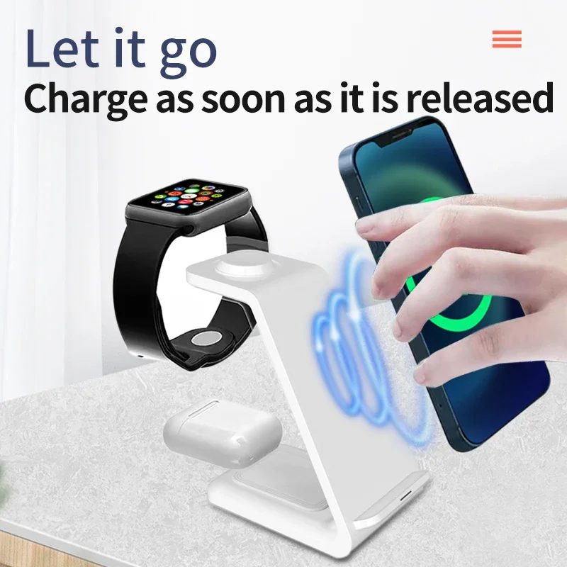 30 ワット 3 で 1 ワイヤレス充電器スタンドドック i - Watch Xs8 のレビューと価格