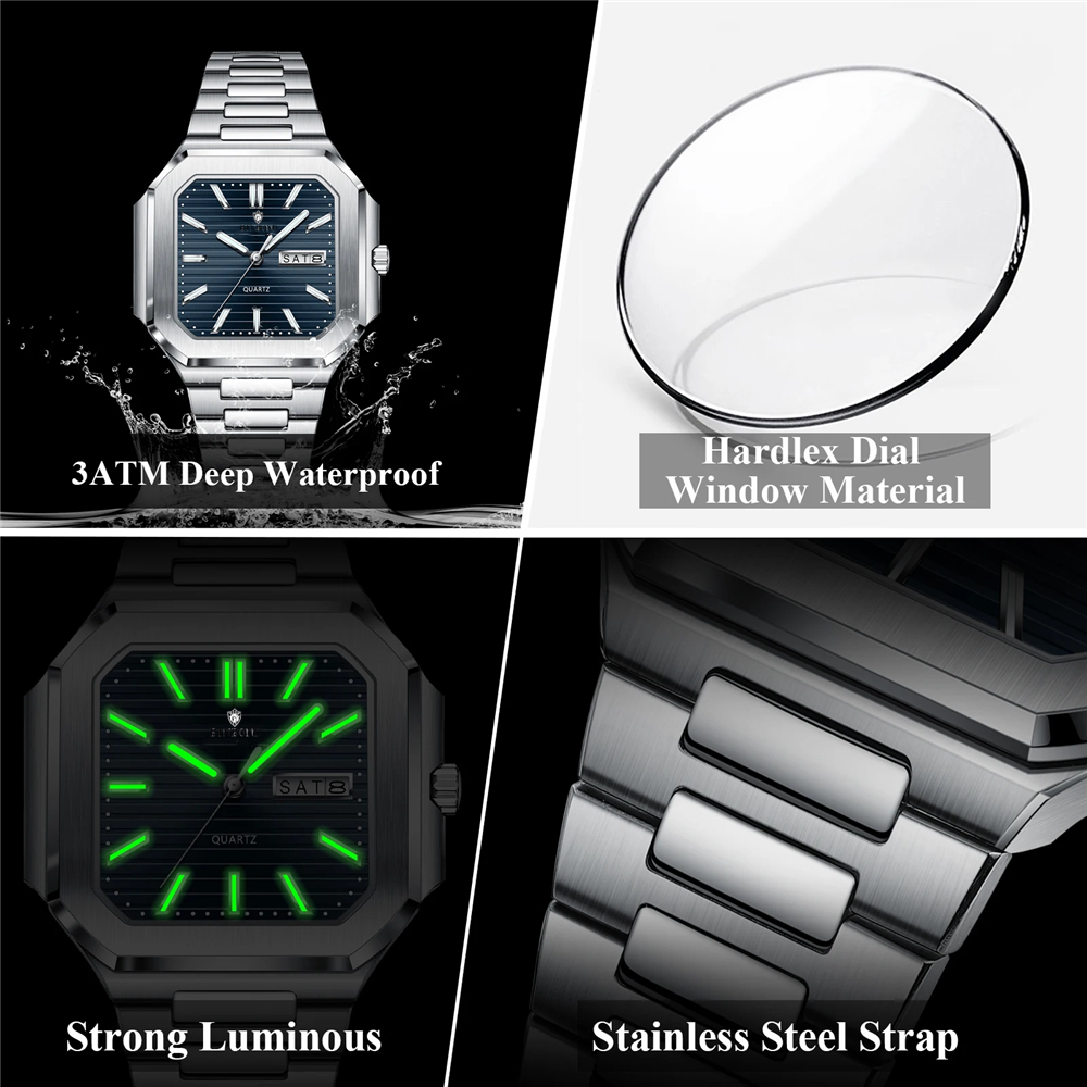 新しいブルーストライプ自動腕時計男性用高品質ファッションクォ - Patek Philippe Watch Nautilus のレビューと価格