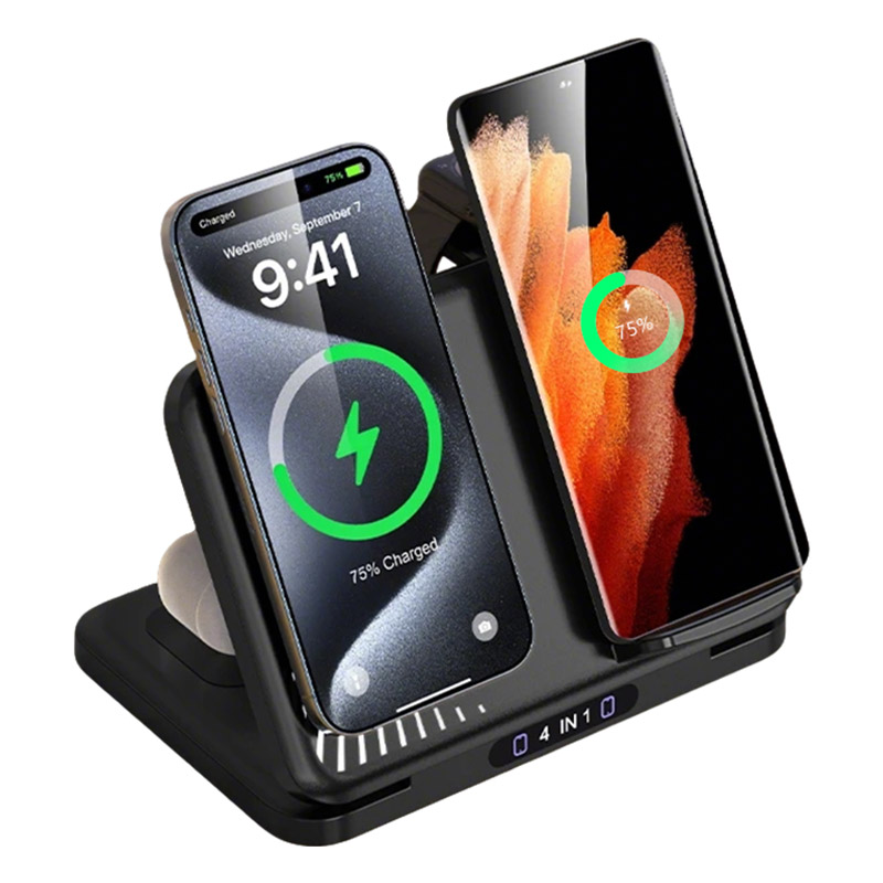 4 in 1 デュアルフォン ワイヤレス充電スタンド 磁気急 - Smartwatch Phone Watches のレビューと価格