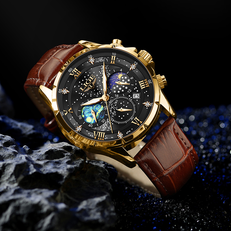 LIGE 2026 トップ高級ブランド男性本革スポーツ腕時計 - Smartwatch Army Watches For Men のレビューと価格