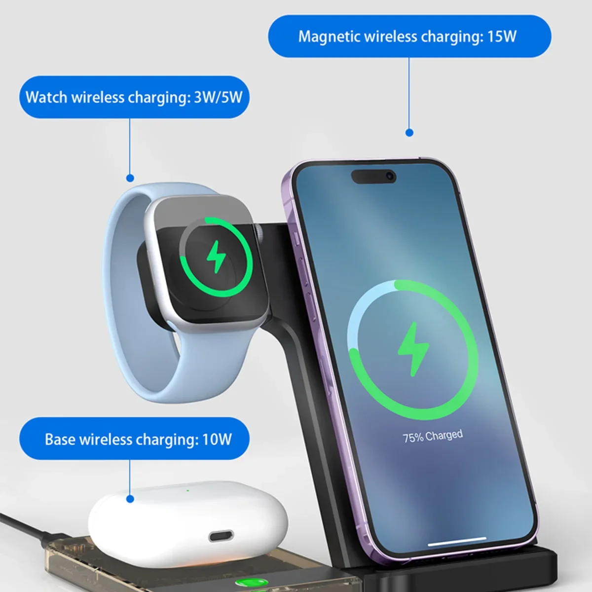 15W MagSafe対応ワイヤレス充電スタンド - iPh - Smartwatch Phone Watches のレビューと価格